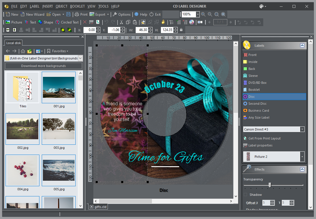 Windows 10 CD Label Designer full